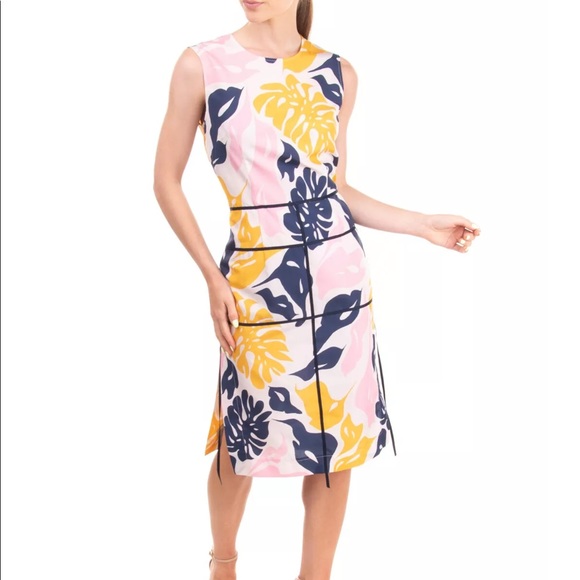 CEDRIC CHARLIER MIDI PENCIL DRESS SIDE SLITS SIZE 8 NWT fits like a 6 - Picture 2 of 10